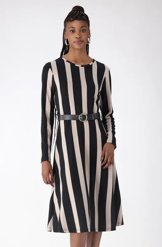 GIA BELTED FIT AND FLARE DRESS sold by Dunns