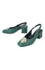 Everly Slingback Square Toe Heel _ 157321 _ Emerald sold by Dunns