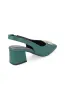 Everly Slingback Square Toe Heel _ 157321 _ Emerald sold by Dunns