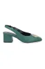 Everly Slingback Square Toe Heel _ 157321 _ Emerald sold by Dunns