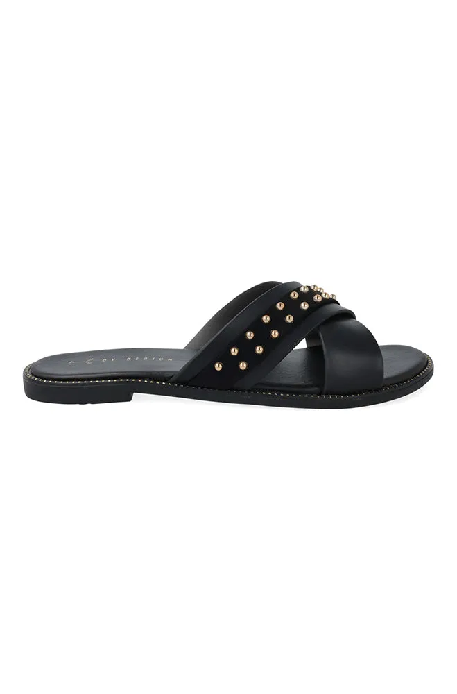 Raylee cross over stud sandal sold by Dunns