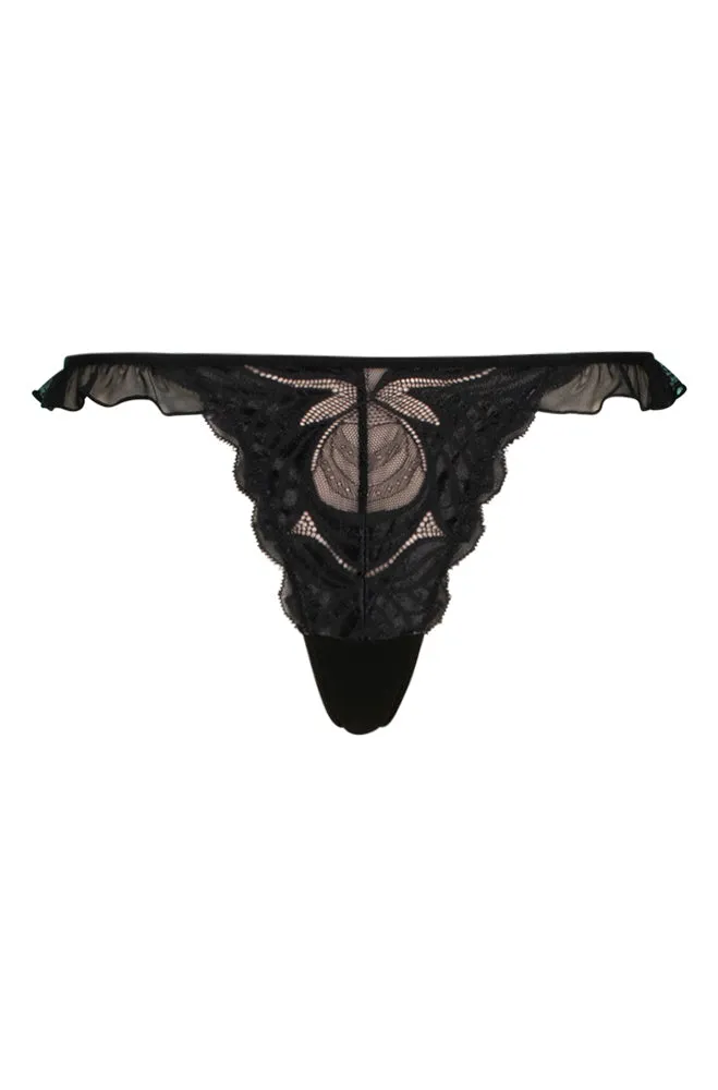 Thea Meshfrilled Thong _ 159516 _ Black sold by Dunns