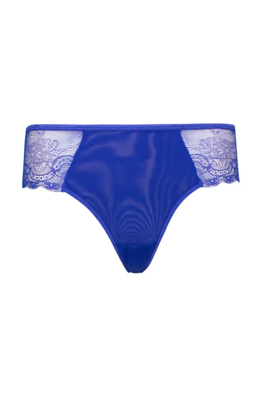 Opal Lace/Mesh Boyleg _ 159727 _ Royal Blue sold by Dunns