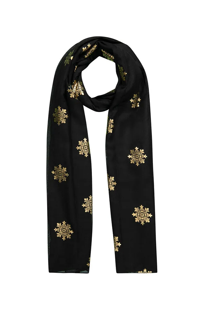 Joy Printed Cotton Scarf _ 158032 _ Black sold by Dunns