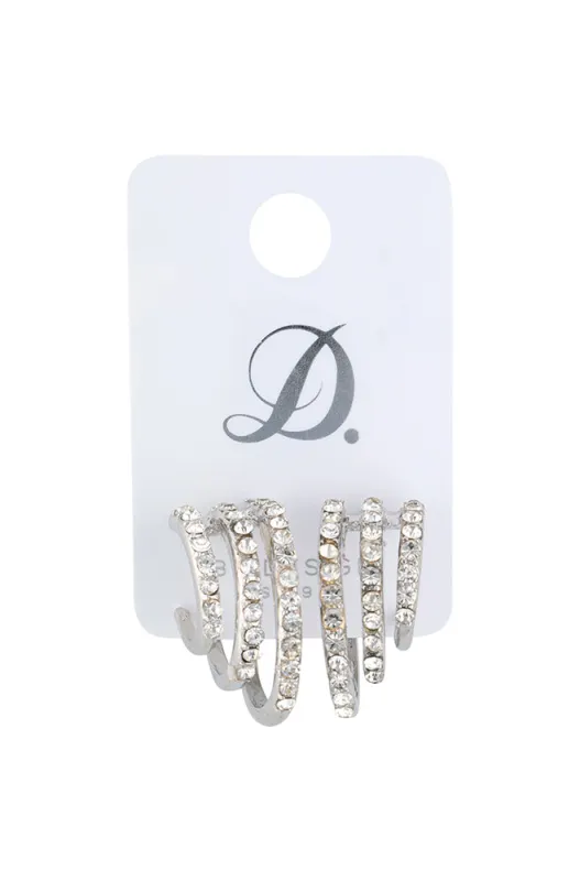 Lira Hooped Diamante Earring _ 159233 _ Silver sold by Dunns