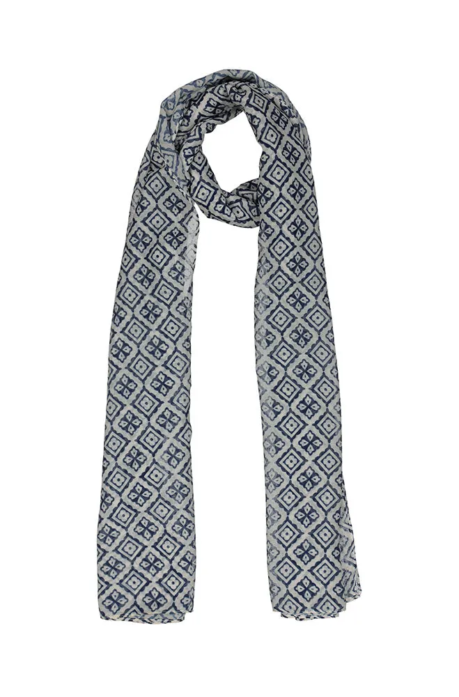 Amy Printed Scarf _ 154221 _ Blue sold by Dunns