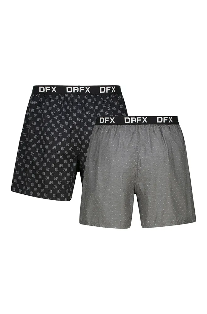 Xavier Dfx Elasicated Woven Boxers 2pk _ 157285 _ Black sold by Dunns product image thumbnail 2