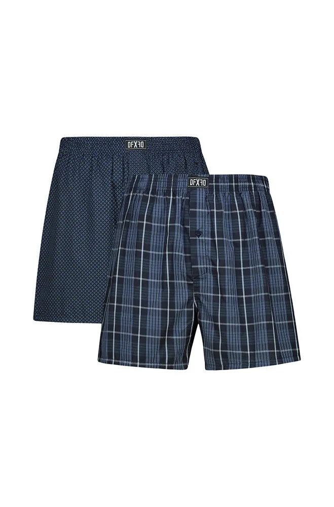 Nino Woven Boxers 2pk _ 153050 _ Navy sold by Dunns