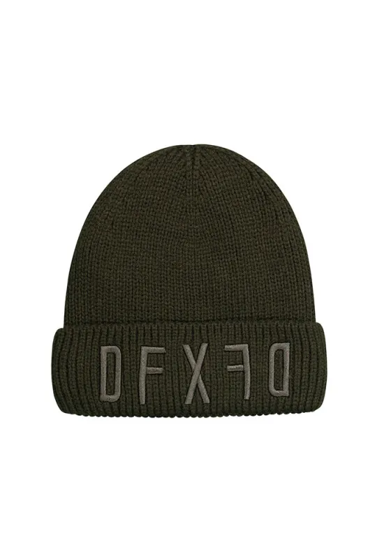 Martin Ribbed Beanie _ 159592 _ Fatigue sold by Dunns