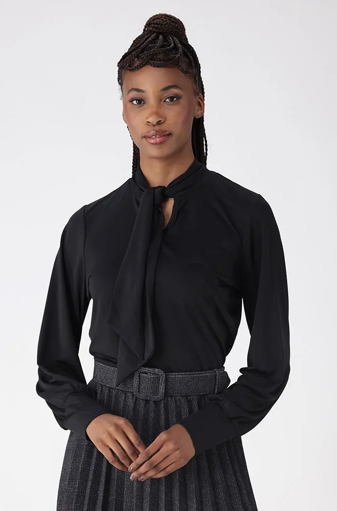 KATE SLINKY KITTY BOW BLOUSE _ 158973 _ Black sold by Dunns