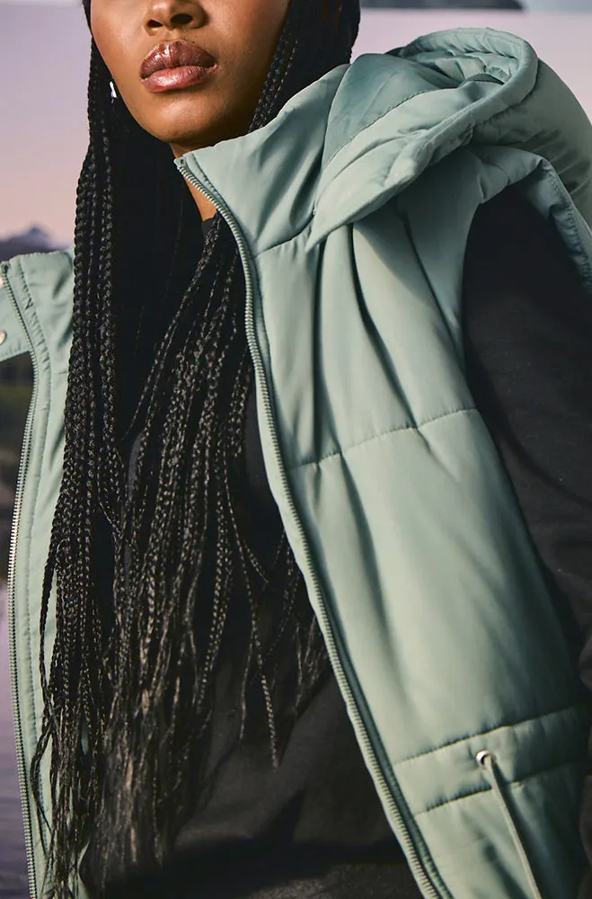 Gia Sleeveless Puffer Jacket _ 155730 _ Sage sold by Dunns product image thumbnail 3