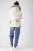 Gia Short Hooded Belted Puffer _ 155566 _ Cream sold by Dunns