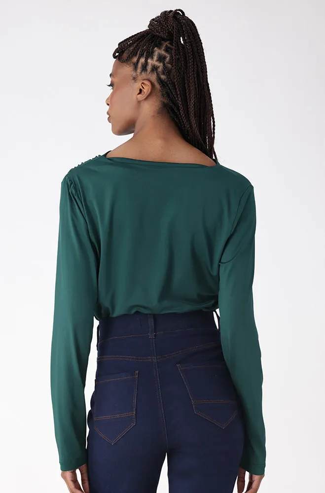 Alison Drape Top _ 160000 _ Green sold by Dunns product image thumbnail 3