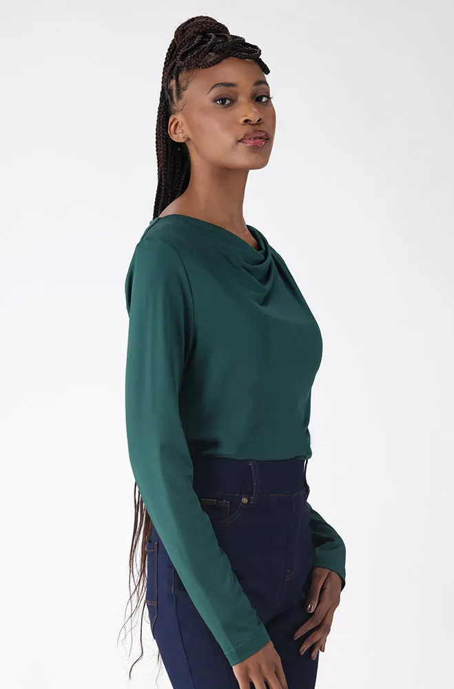 Alison Drape Top _ 160000 _ Green sold by Dunns product image thumbnail 2