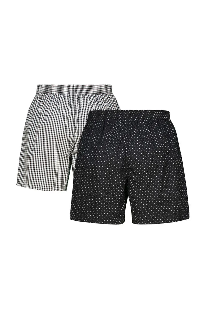 Trey Woven Boxers 2pk _ 157278 _ Black sold by Dunns product image thumbnail 2