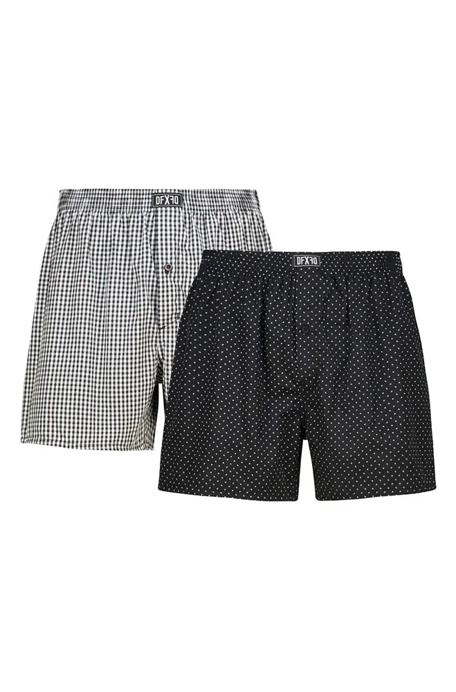Trey Woven Boxers 2pk _ 157278 _ Black sold by Dunns
