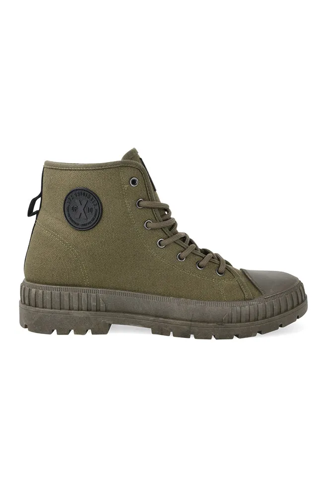 Jarred Cleated Canvas Boot _ 157176 _ Fatigue sold by Dunns