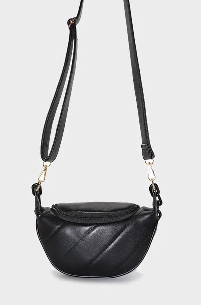 Layla Quilted Moonbag _ 158476 _ Black sold by Dunns