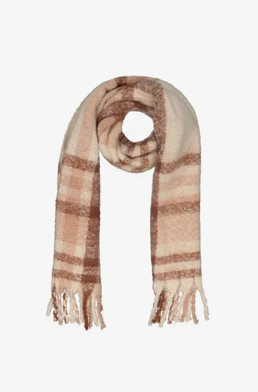 Hayley Check Blanket Scarf _ 147886 _ Brown sold by Dunns