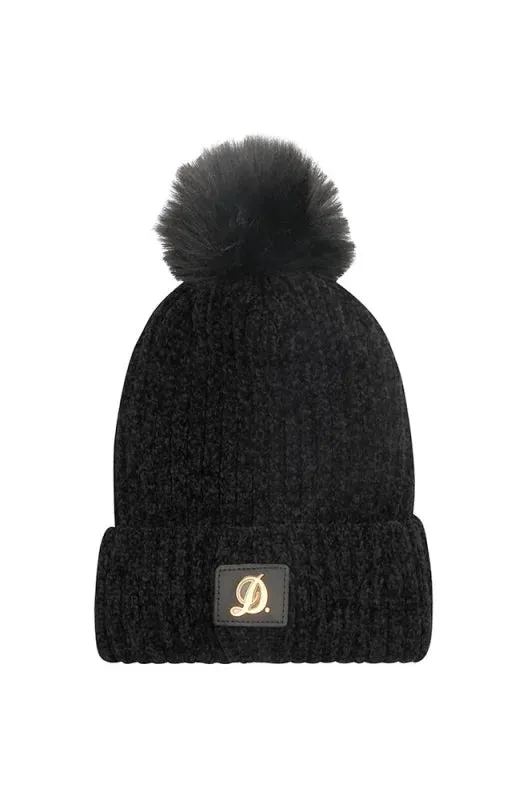 Viloa Cashmere Pom Pom Beanie _ 148270 _ Black sold by Dunns