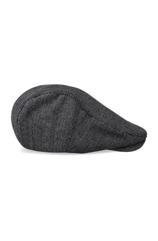 Harper Chevron Newboy Hat _ 159580 _ Charcoal sold by Dunns