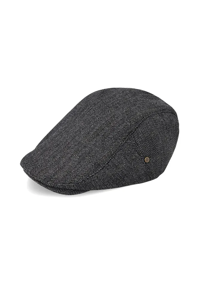 Harper Chevron Newboy Hat _ 159580 _ Charcoal sold by Dunns product image thumbnail 2