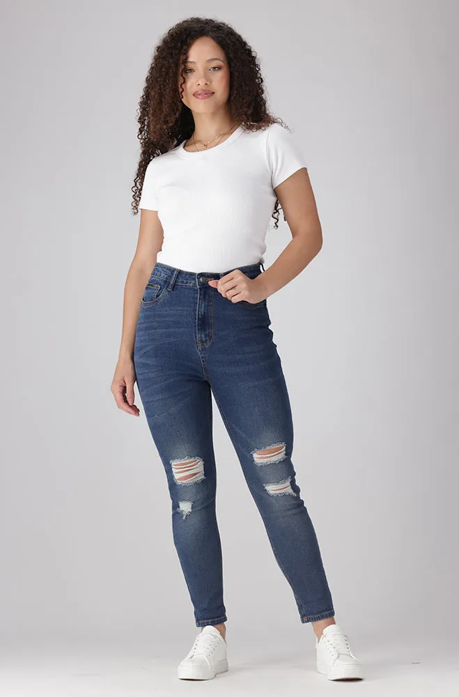 Eve High Rise Skinny Cropped _ 158581 _ Dark Wash sold by Dunns product image thumbnail 4