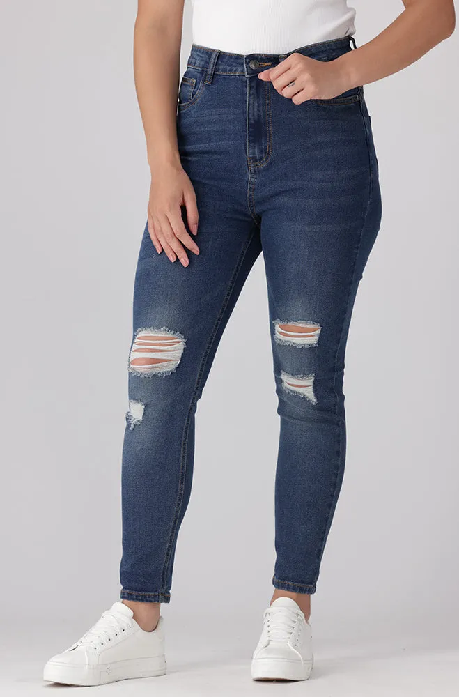 Eve High Rise Skinny Cropped _ 158581 _ Dark Wash sold by Dunns