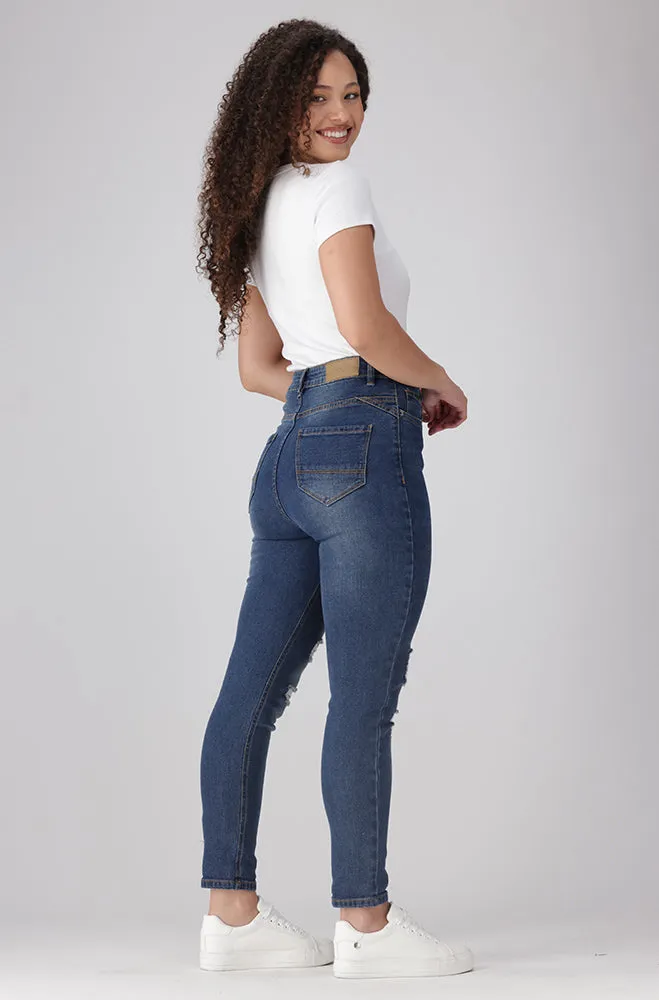 Eve High Rise Skinny Cropped _ 158581 _ Dark Wash sold by Dunns product image thumbnail 5
