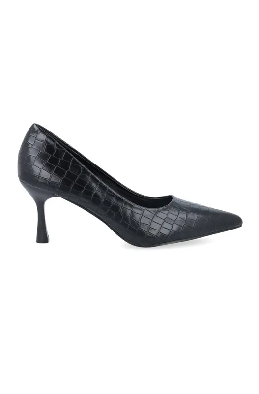 Faye Croc Heel _ 157972 _ Black sold by Dunns