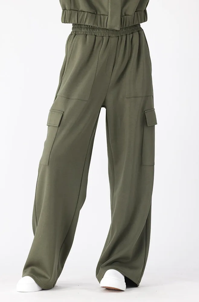 Sofia Soft Touch Scuba Wide Leg Pants _ 156912 _ Fatigue sold by Dunns