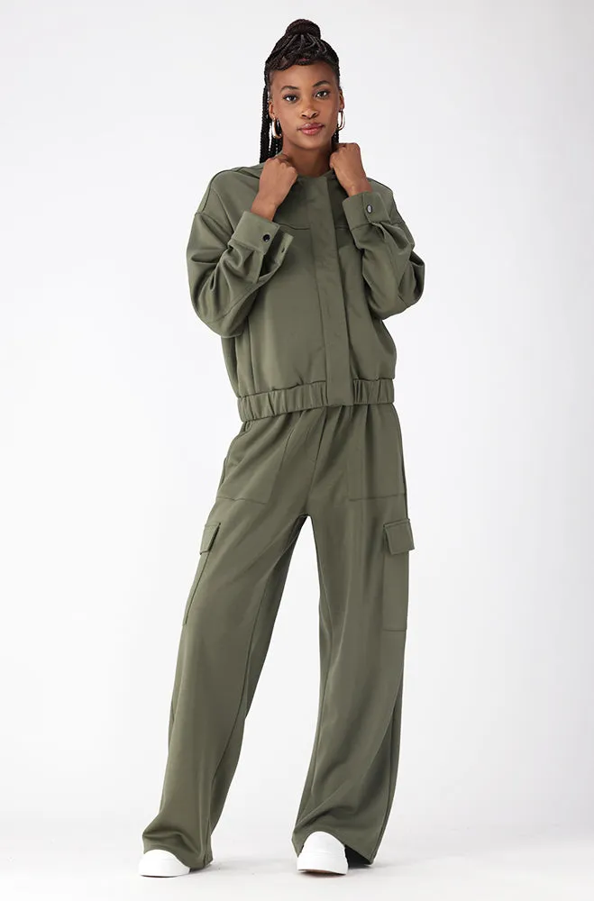 Sofia Soft Touch Scuba Wide Leg Pants _ 156912 _ Fatigue sold by Dunns product image thumbnail 4