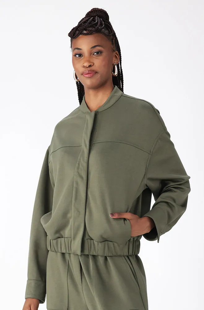 SOFIA SOFT TOUCH SCUBA BOMBER TOP sold by Dunns product image thumbnail 2