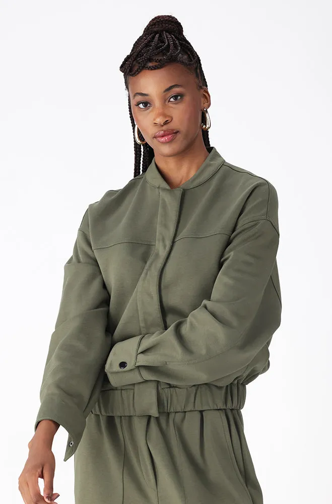 SOFIA SOFT TOUCH SCUBA BOMBER TOP sold by Dunns