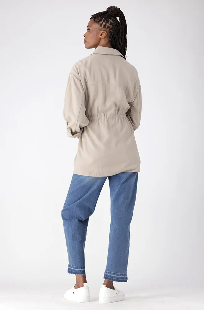 Kylie Drawcord Shirt _ 159222 _ Taupe sold by Dunns product image thumbnail 5