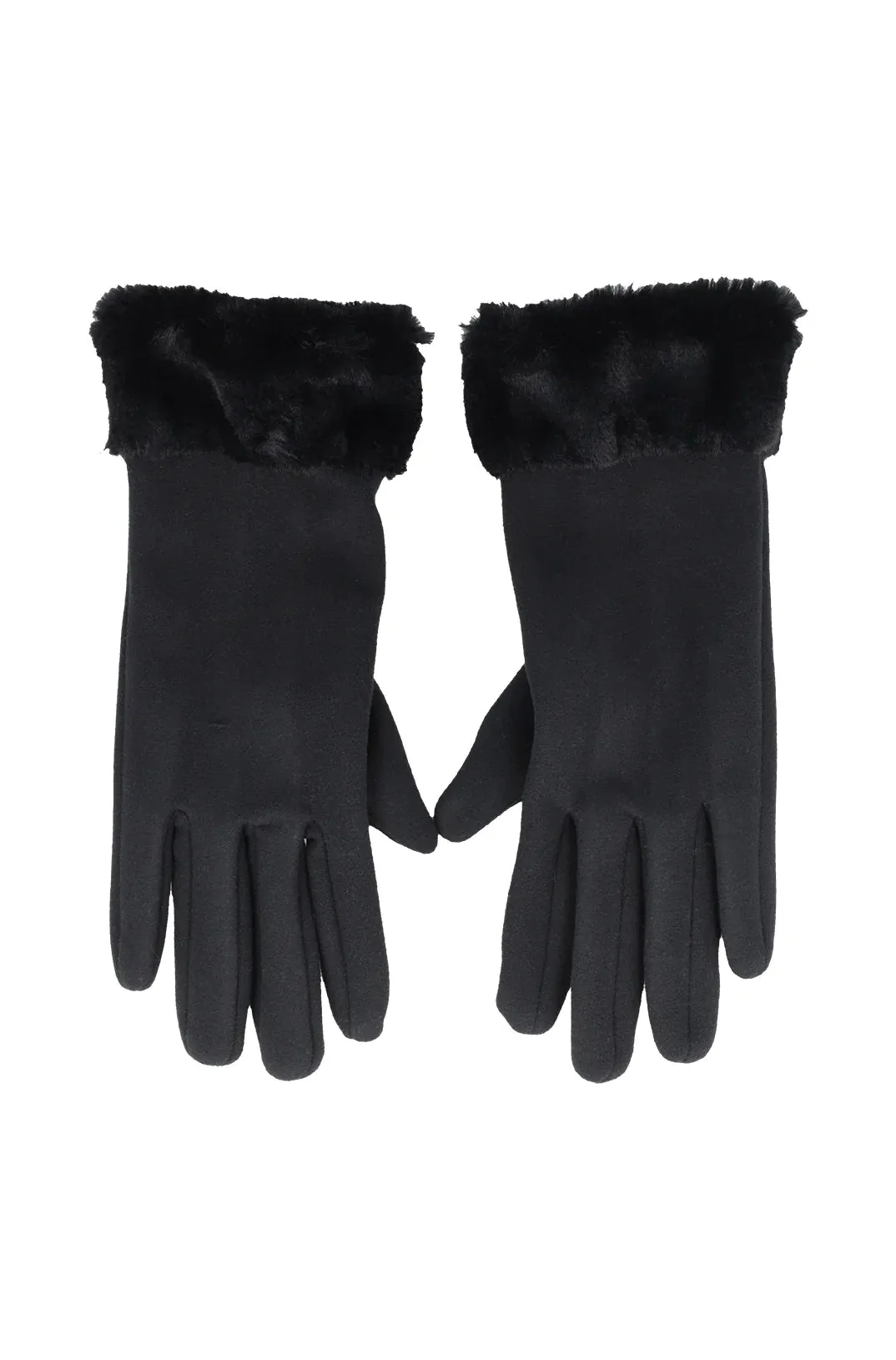 Louise Faux Fur Cuff Gloves _ 137288 _ Black sold by Dunns product image thumbnail 2