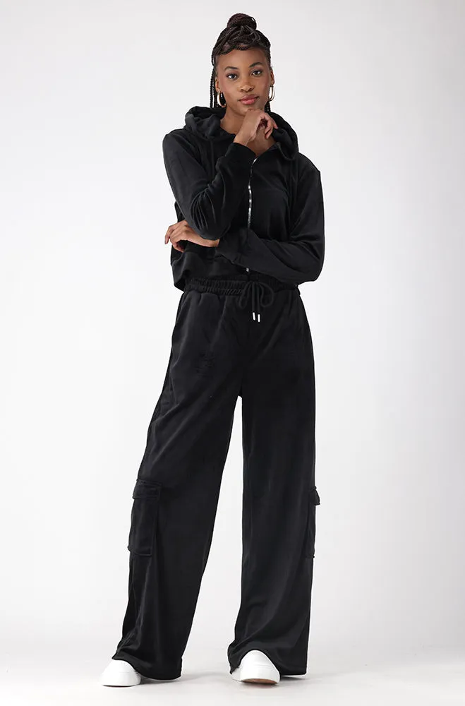 Lucy Velour Wide Leg Pants _ 156124 _ Black sold by Dunns product image thumbnail 4