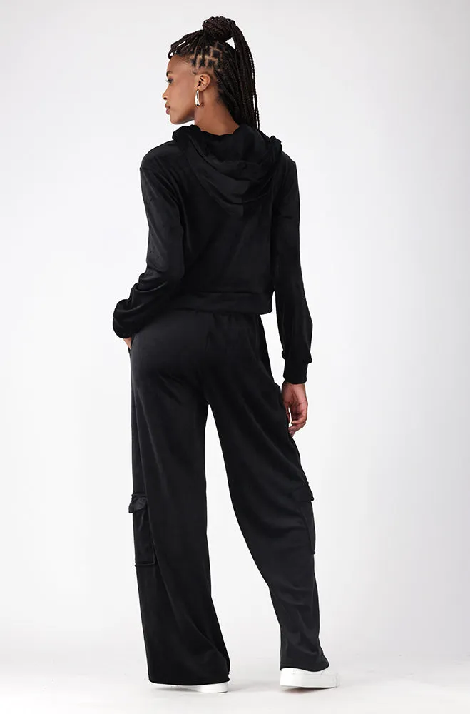 Lucy Velour Wide Leg Pants _ 156124 _ Black sold by Dunns product image thumbnail 5