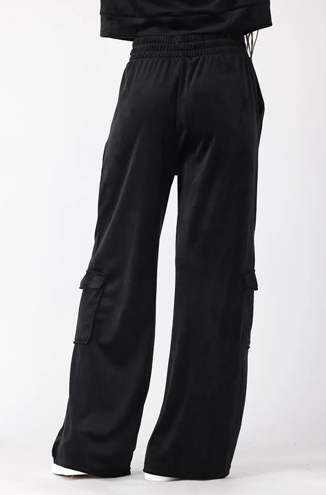 Lucy Velour Wide Leg Pants _ 156124 _ Black sold by Dunns product image thumbnail 3