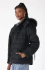 Gia Short Hooded Belted Puffer _ 155565 _ Black sold by Dunns