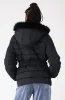 Gia Short Hooded Belted Puffer _ 155565 _ Black sold by Dunns