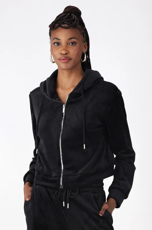 BRITNEY VELOUR ZIP TRU HOODIE sold by Dunns