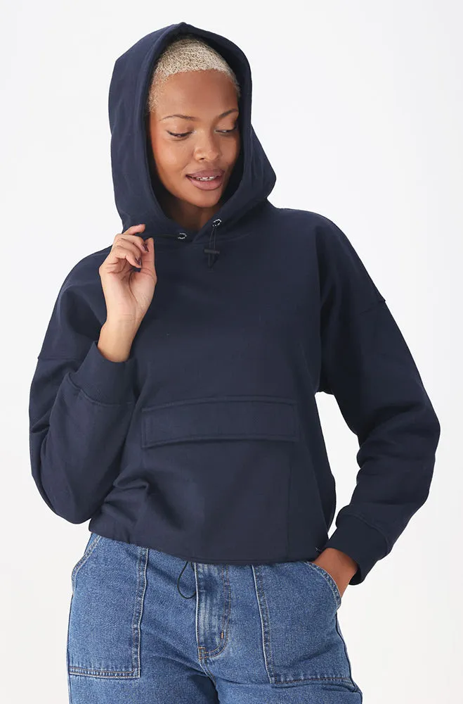 Emma Fleece Hoodie With Kangaroo Pocket _ 156277 _ Navy sold by Dunns