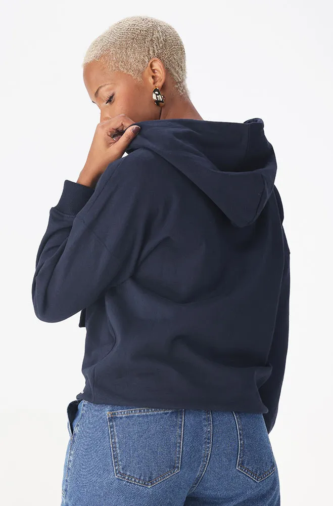 Emma Fleece Hoodie With Kangaroo Pocket _ 156277 _ Navy sold by Dunns product image thumbnail 3