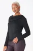 Emily Drape Neck Top _ 160566 _ Black sold by Dunns