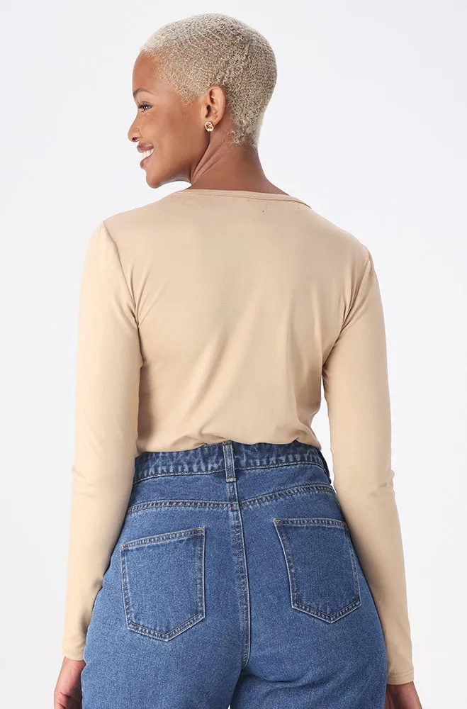 Cleo Crew Neck Tee _ 158043 _ Taupe sold by Dunns product image thumbnail 3