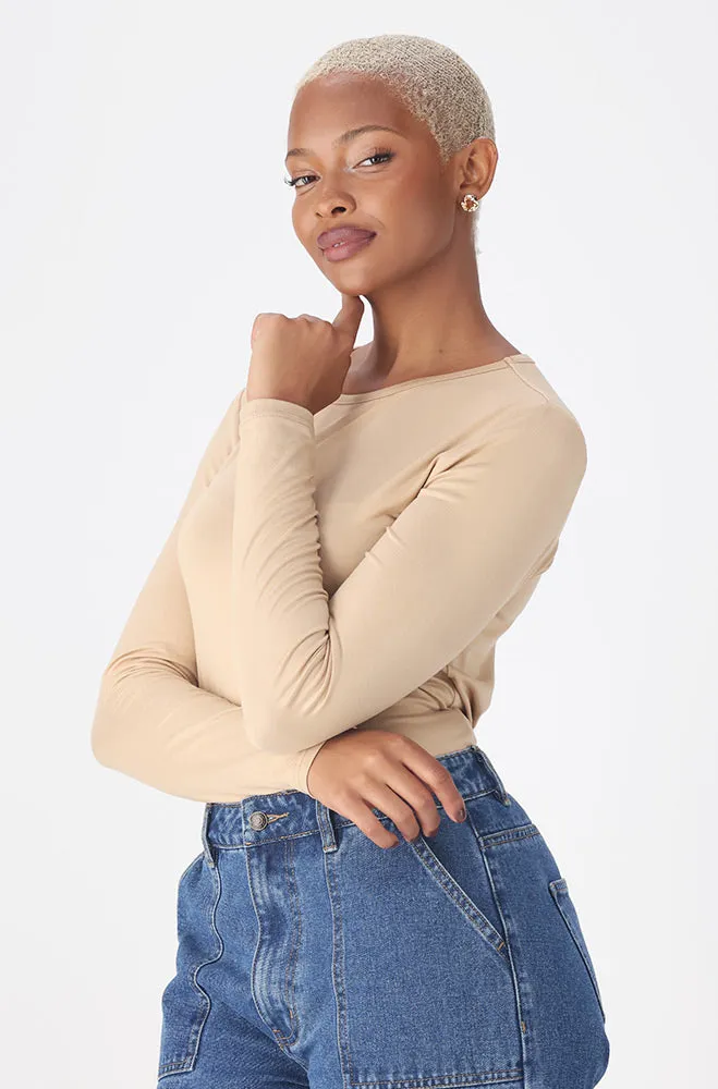 Cleo Crew Neck Tee _ 158043 _ Taupe sold by Dunns product image thumbnail 2