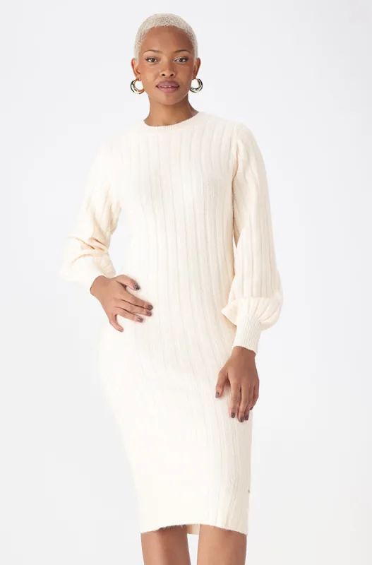 Celeste Rib Knitwear Dress _ 159969 _ Milk sold by Dunns