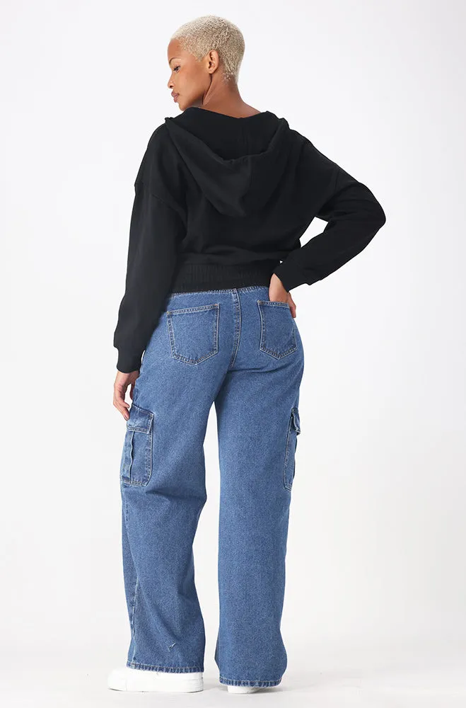 Lucy Crop Hoodie _ 156276 _ Black sold by Dunns product image thumbnail 5