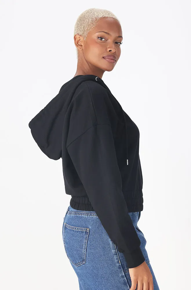 Lucy Crop Hoodie _ 156276 _ Black sold by Dunns product image thumbnail 2